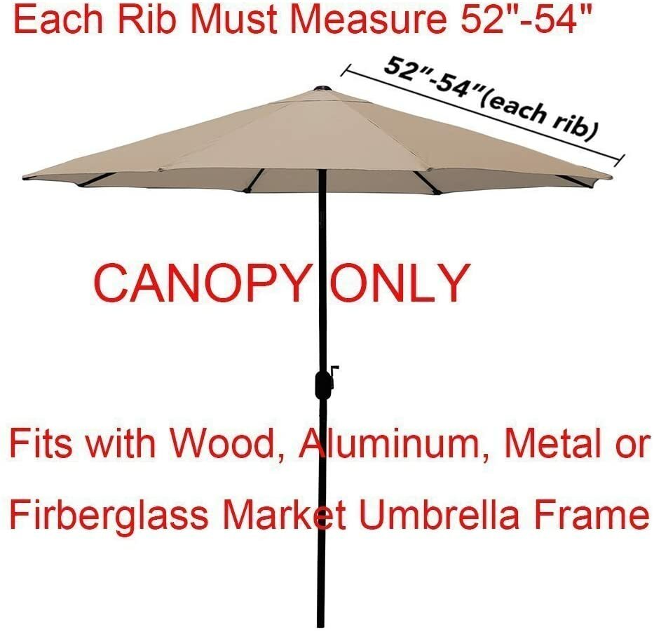 9ft Replacement Cover 8 Ribs Market Patio Umbrella Canopy Covers (CANOPY ONLY)