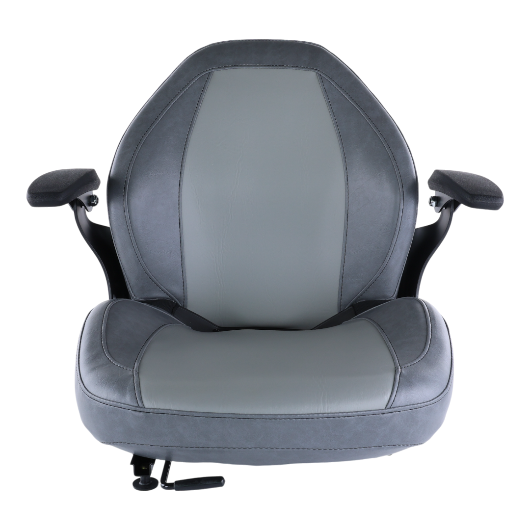 Gray High Back Lawn Mower Seat Armrests Bobcat Dixie Snapper Toro Exmark Bad Boy