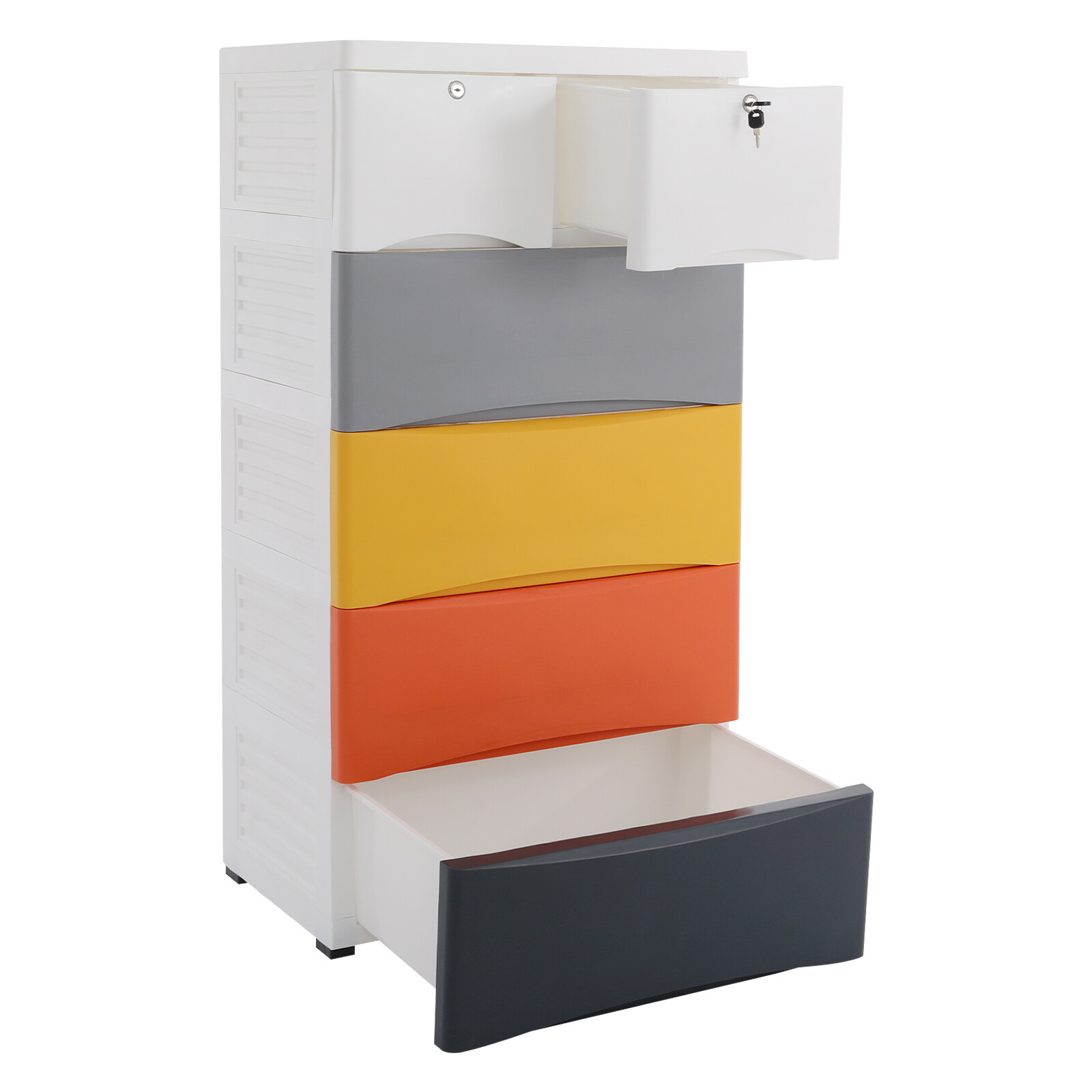 5-Tier Plastic 5 Drawers Dresser Storage Cabinet Bedroom Chest Closet Organizer