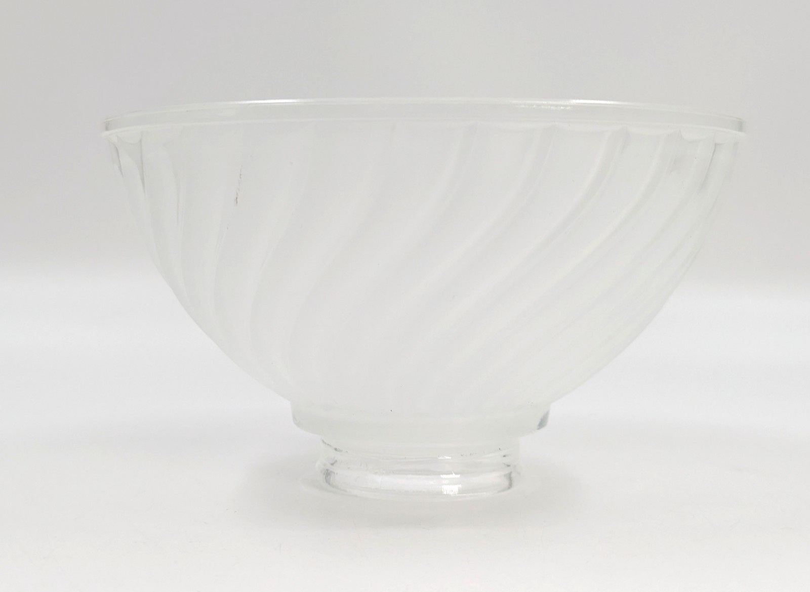 NOS! Frosted Swirl 6-1/2” dia. Low Bowl Glass Light Shade 2-1/4” Fitter VG Cond.