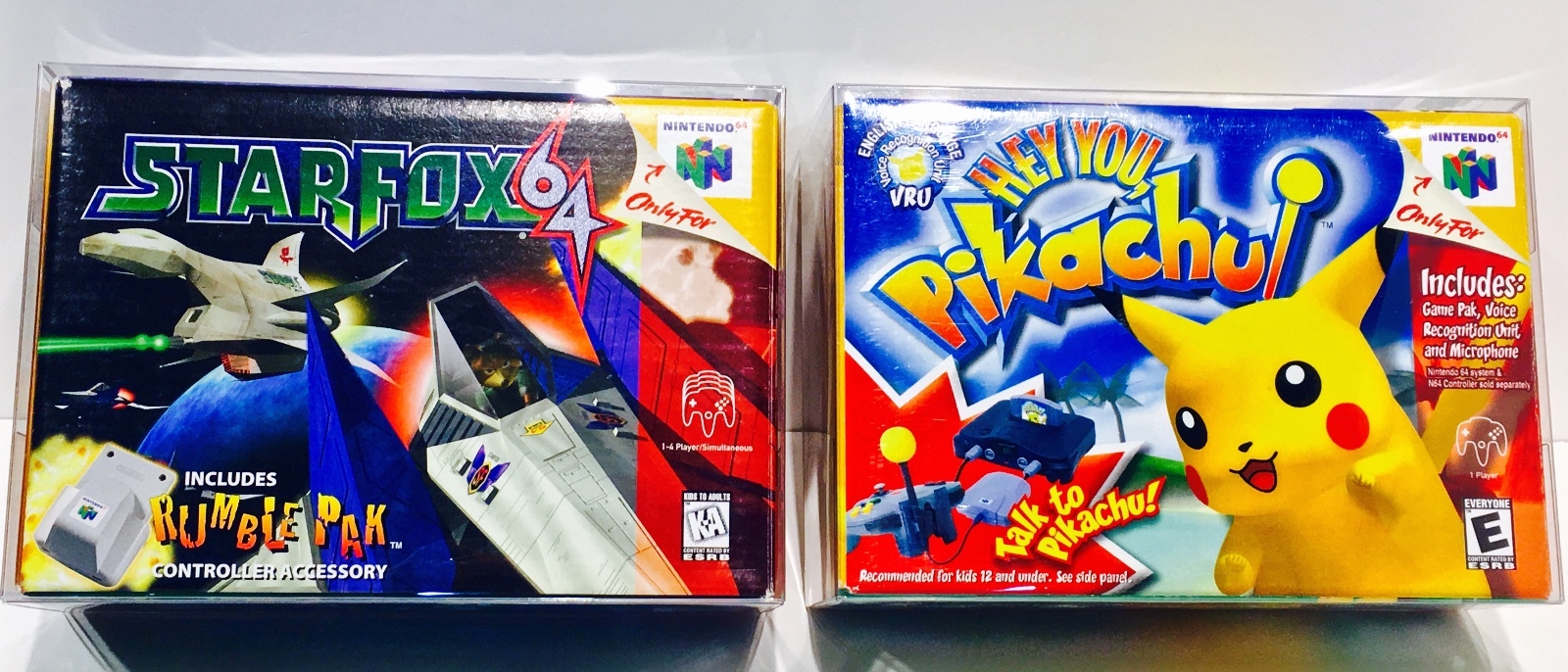 1 Box Protector N64 STARFOX / HEY YOU PIKACHU! Nintendo 64 Clear Display Case