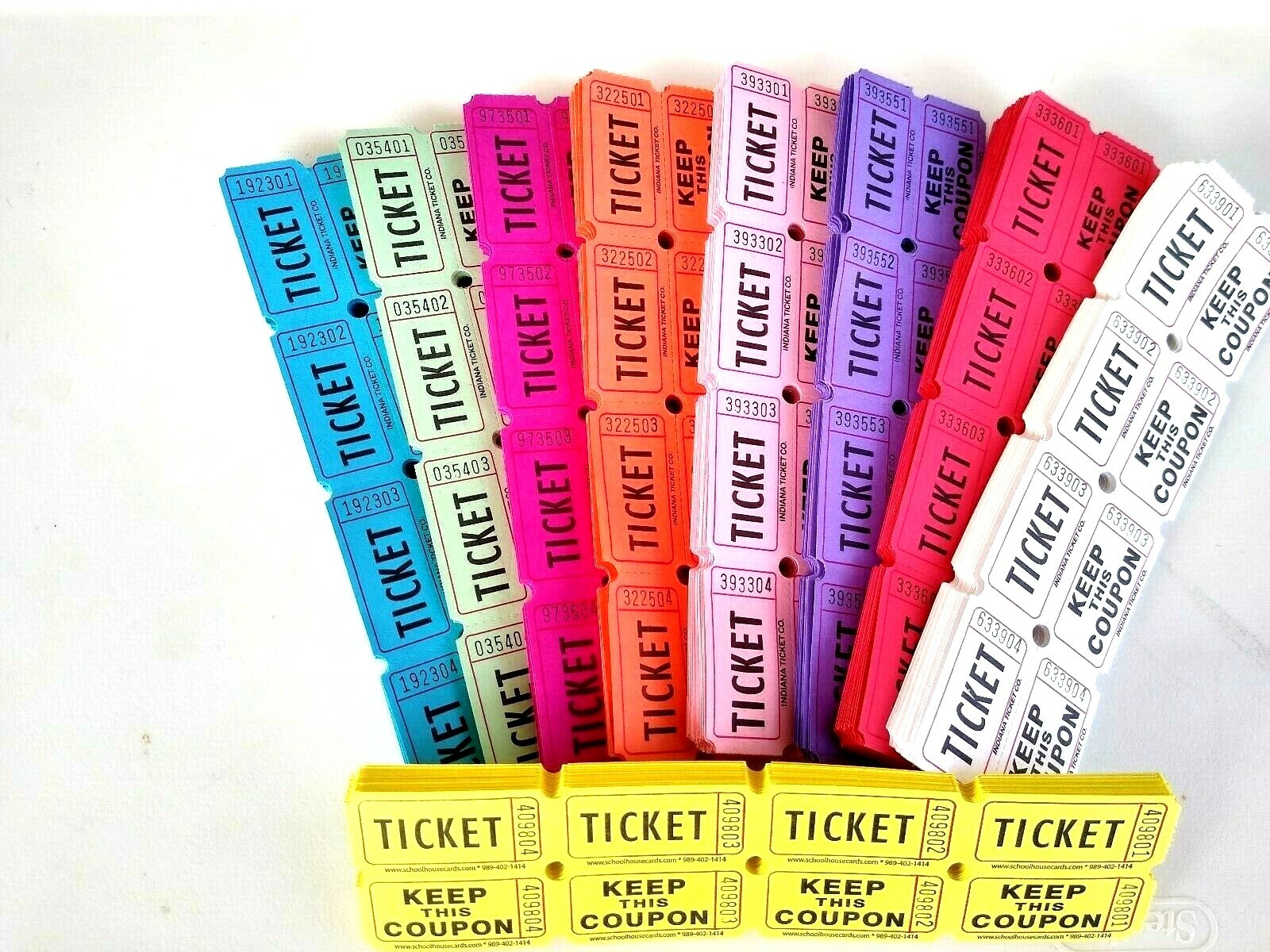 Raffle Tickets 50 Flat Double Stub  50//50 Keep This Coupon Carnival Festival