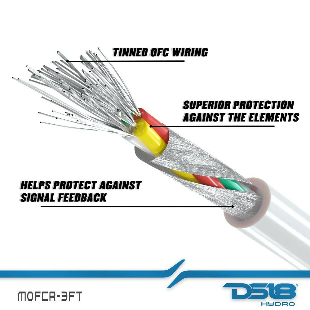 DS18 HYDRO MOFCR-3FT Marine Tinned 100% Copper OFC 3 Feet RCA