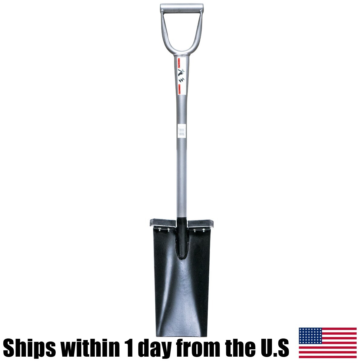 Steel D Handle Spade Shovel 13" Straight Blade Foot Pads 2 Pack