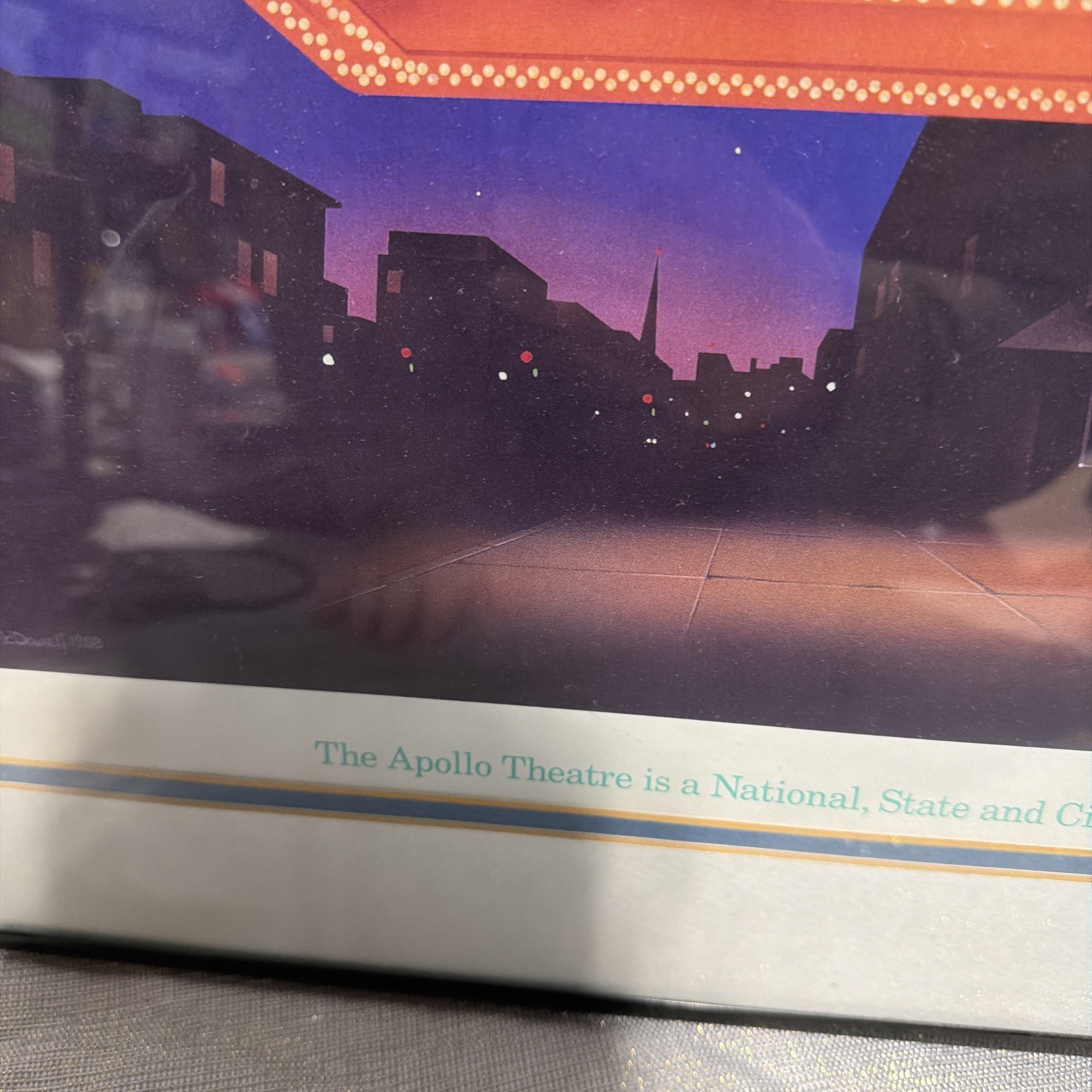 Vintage Framed 21,5x26’’ The Apollo Theatre Print Poster