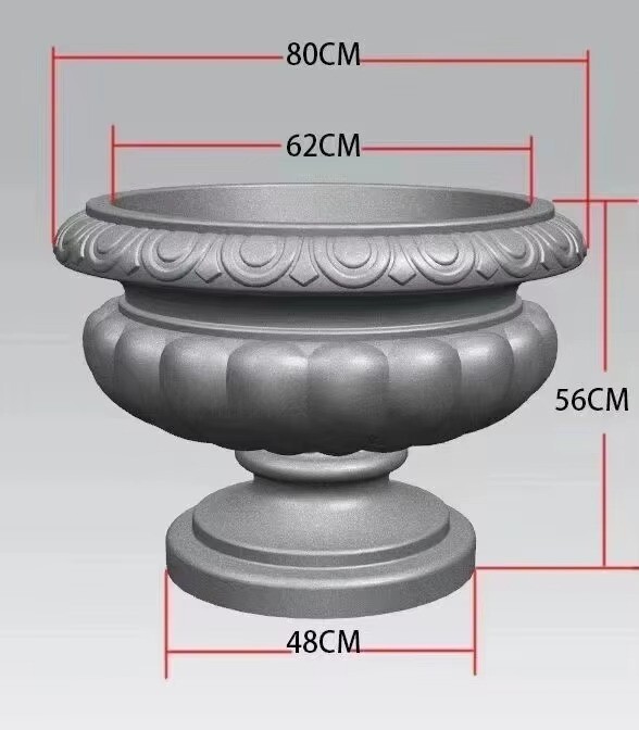 Reazone ABS High Quality Diameter 80cm Plastic Precast Concrete Flower Pot Plant