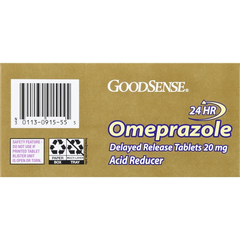 GoodSense Omeprazole Delayed Release Tablets 20 mg, 42 Pieces, Exp 07/2026