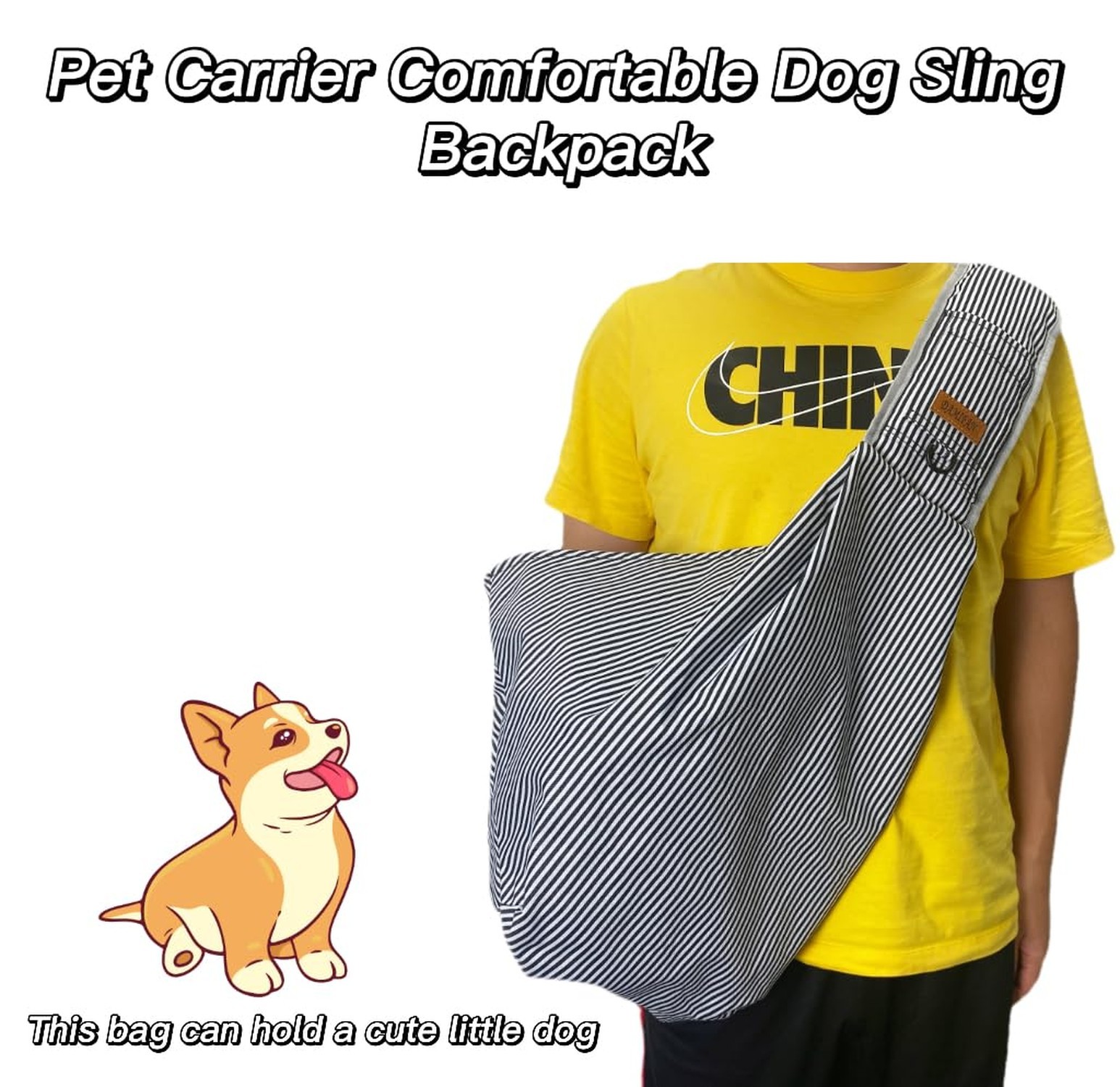 pet Carrier Comfortable pet Sling Backpack for Small Dogs and Puppy Adjustabl...