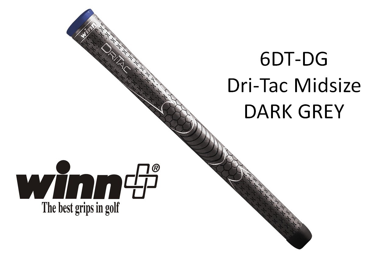 Set of 13 - Winn Golf - Dri-Tac Midsize Grip Dark Gray 6DT-DG