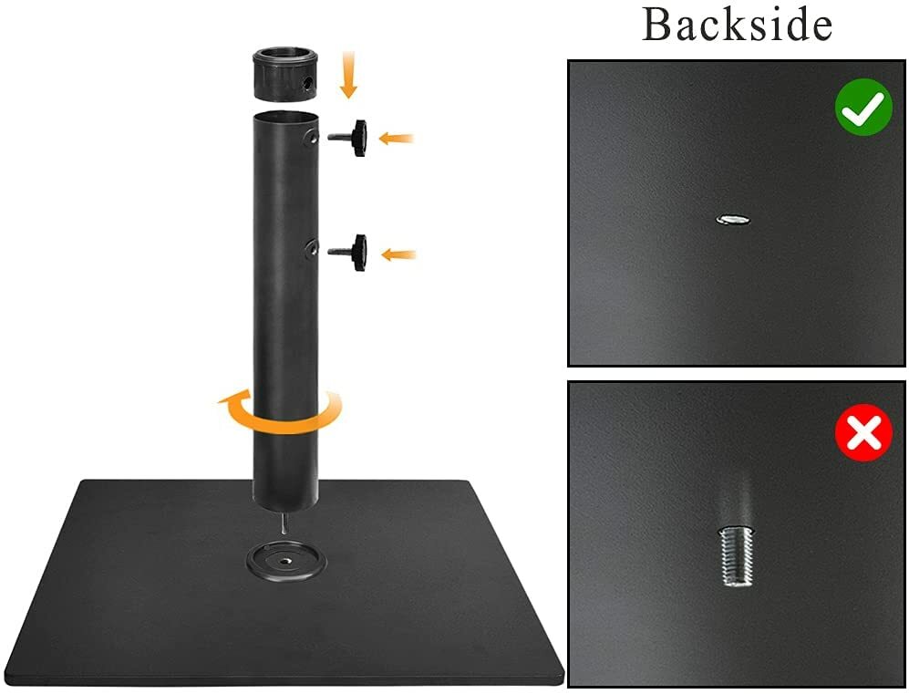 EliteShade Up to 160 lbs Square Umbrella Base Steel Plate Stand Market