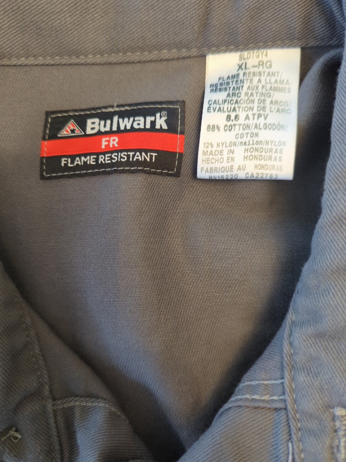 Bulwark FR Flame Resistant Hi Vis Work Shirt Gray XL Reflective Safety Uniform