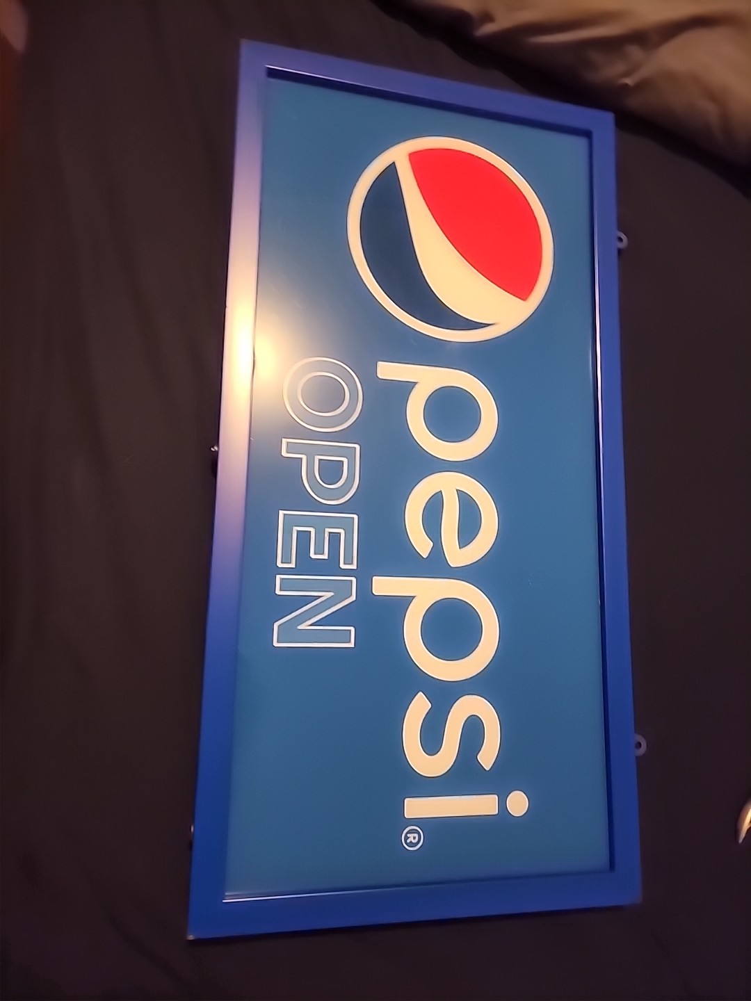 Pepsi Cola Soda Pop Lighted Electric Open Sign Store Display Think Refreshing