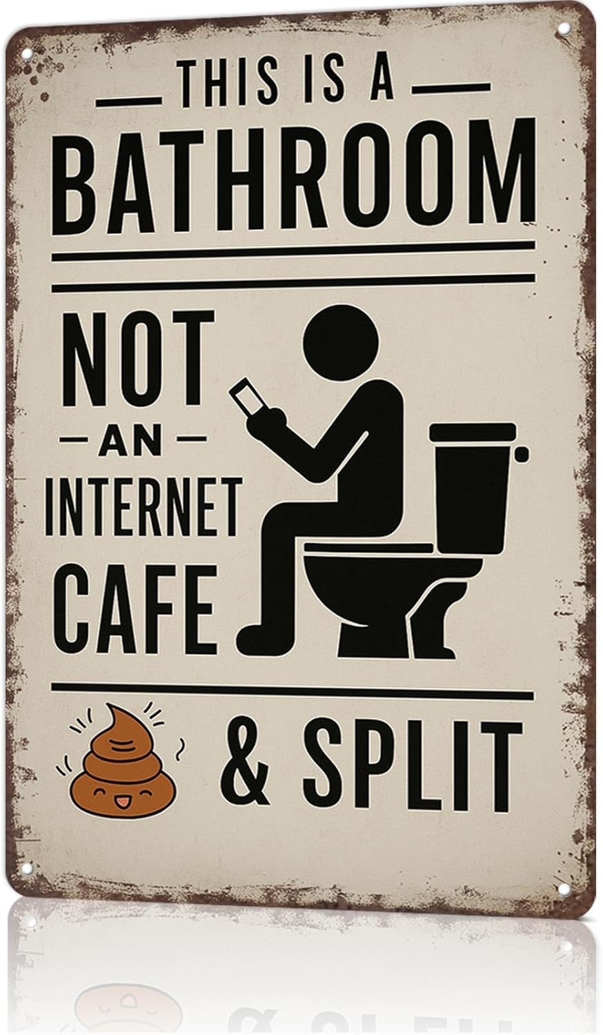 Funny Tin Metal Signs Home Décor 8x12 This Is A Bathroom Not An Internet Cafe