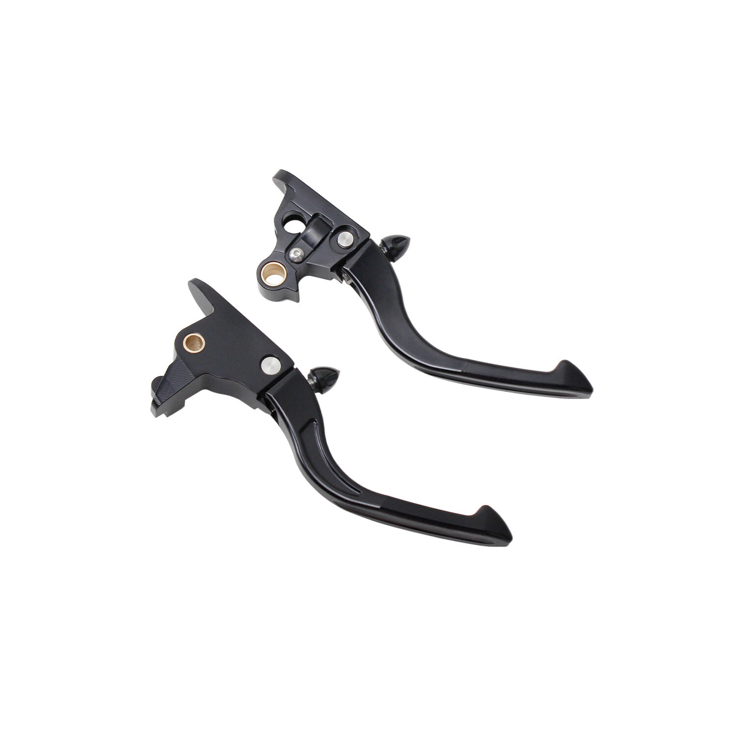 Black Adjustable Brake Clutch Levers for Harley Softail Fat Boy FXFB FXLR FLHC