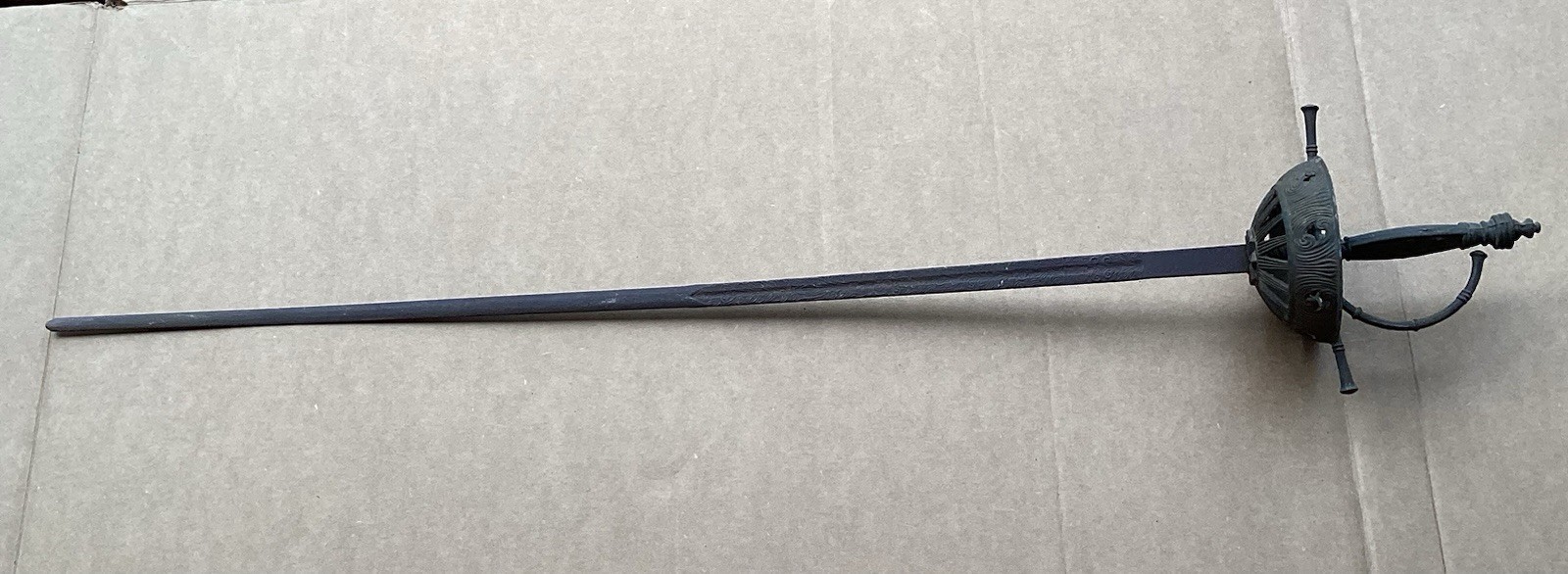 Vintage Cup Hilt Rapier Sword Used Collectible Fencing Decor