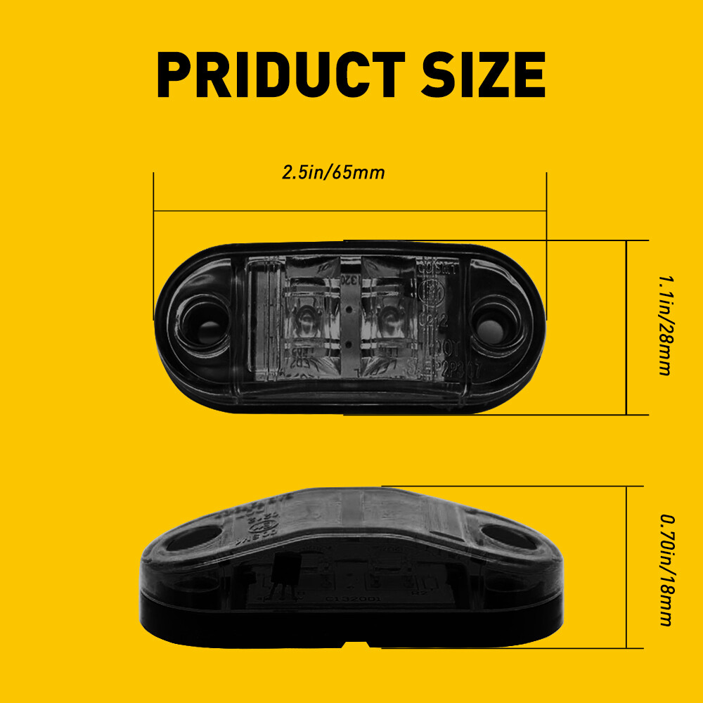 10x LED Side Marker Amber Red Lights Clearance Light Truck Trailer RV Waterproof