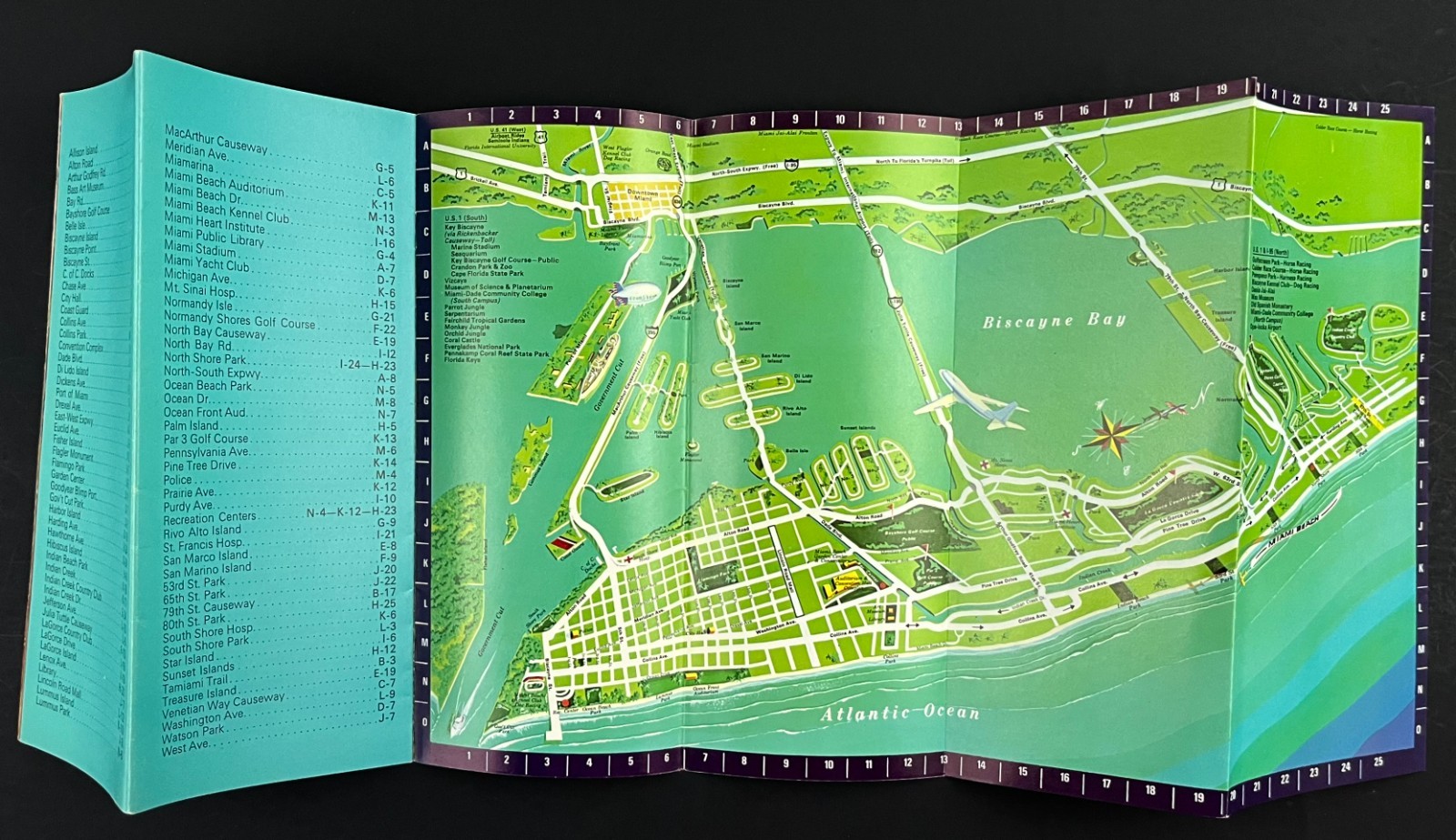 1970s 24 Hours In Miami Beach Florida Tourist Guide FL VTG Travel Booklet Map