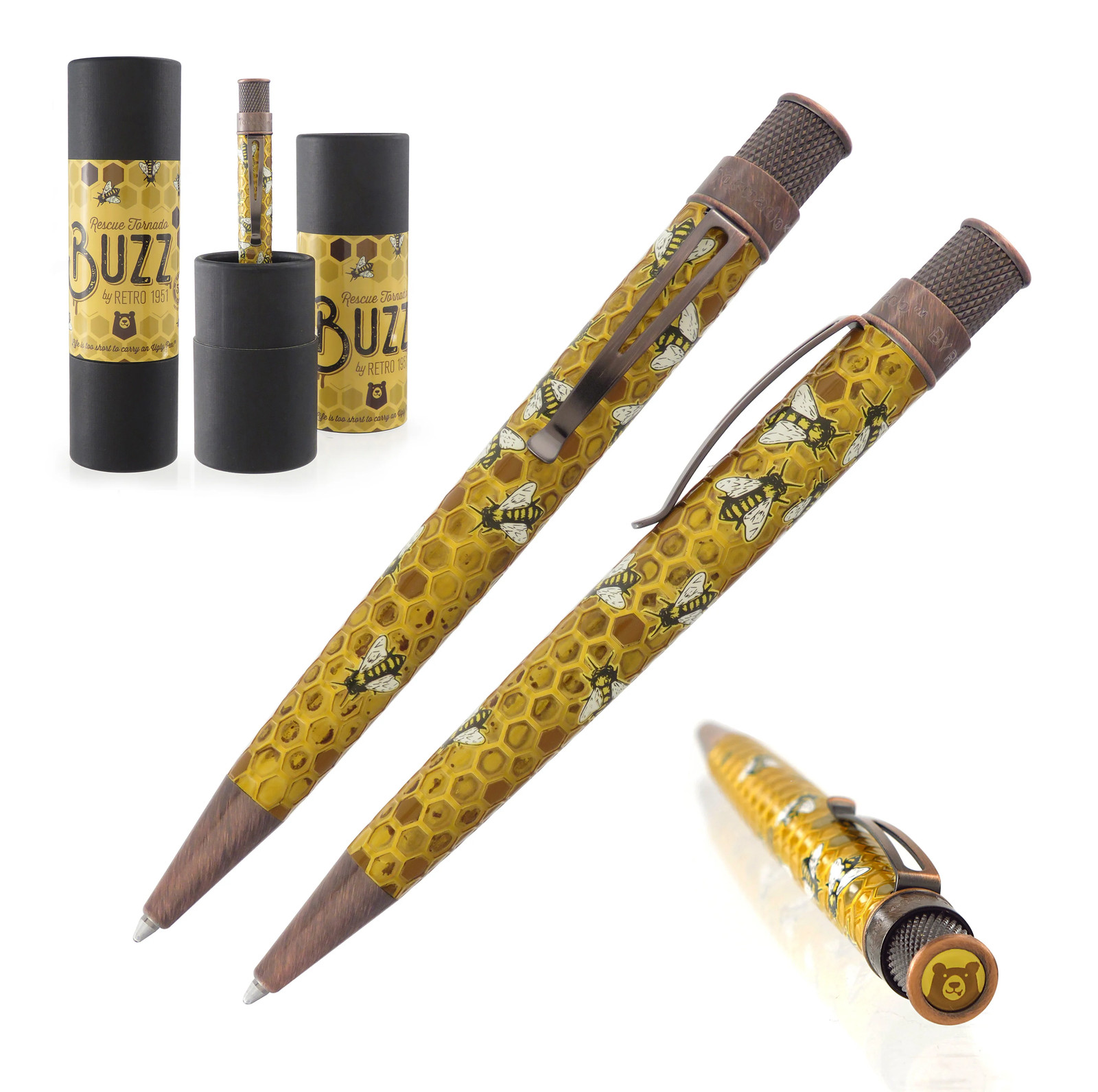 Retro 51 Tornado™ Rescue Ballpoint Pen - "Buzz" Honeybee