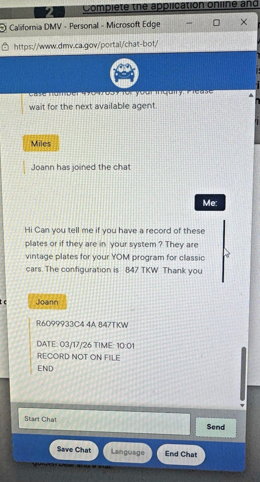 1970's California Blue License Plates 1970 - 1980 Classic car plates DMV Clear