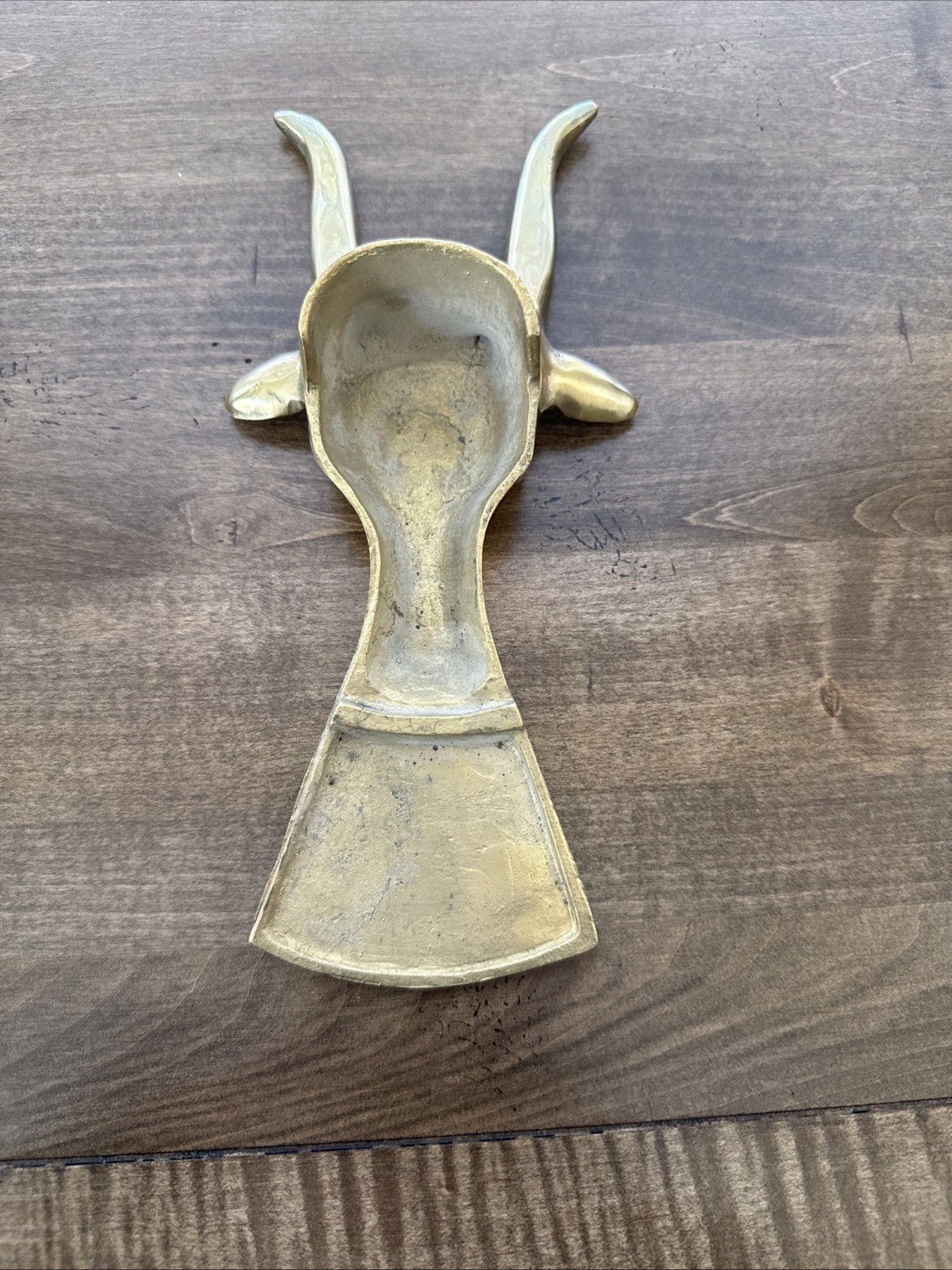 Vintage Brass Boot Jack Remover Goat, Bull Door Stop Heavy