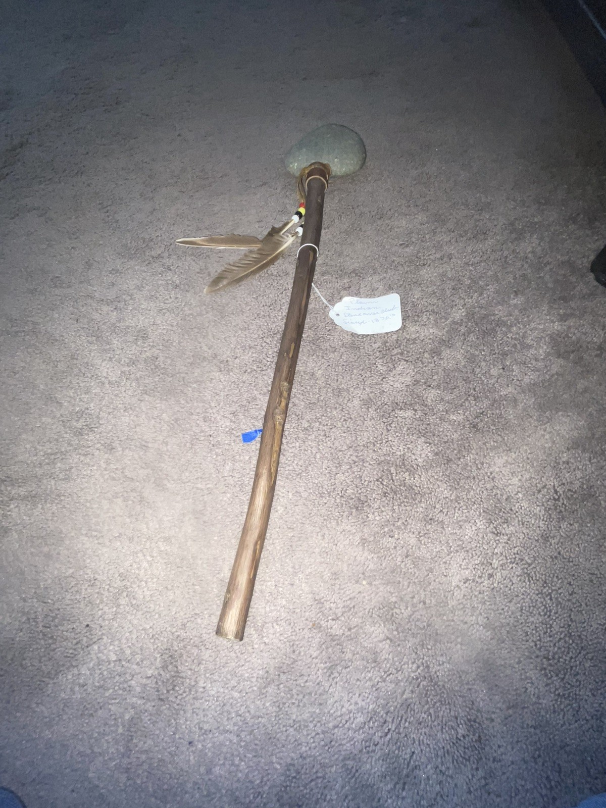 Antique 1870s Native American Indian Stone War Club Plains Sioux  Estate Find