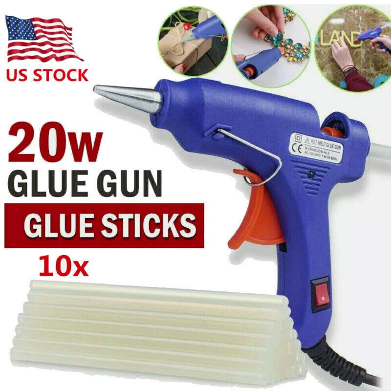 20W Hot Melt Glue Gun with 7mm Glue Stick Mini Electric Heat Repair Tools DIY