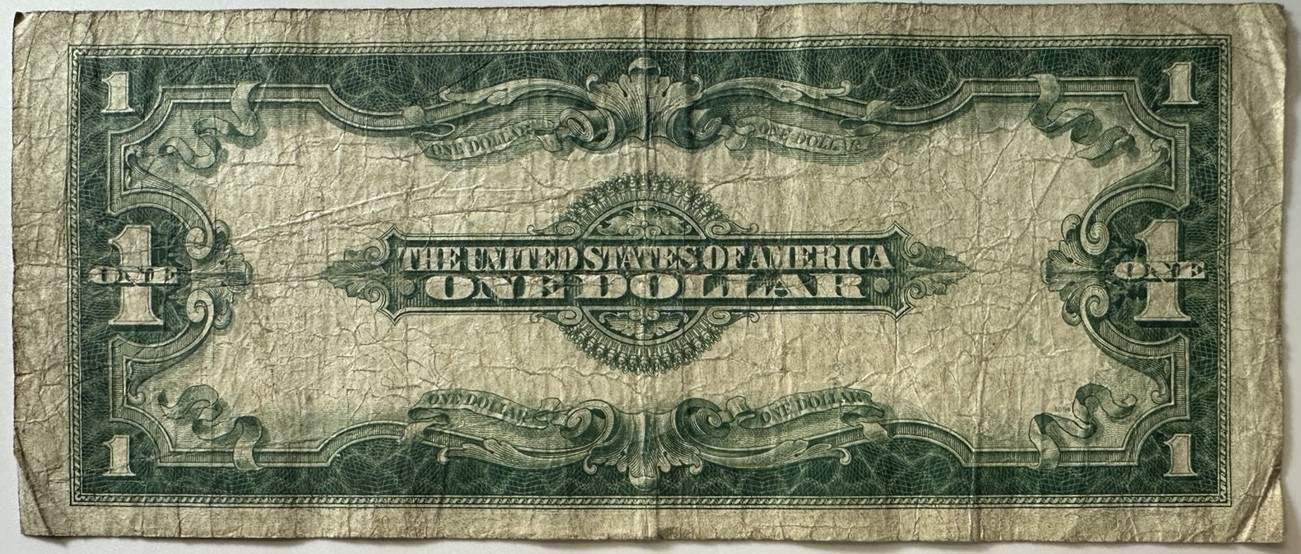 1923 $1 Silver Certificate 'Horse Blanket' Blue Seal RAW VF