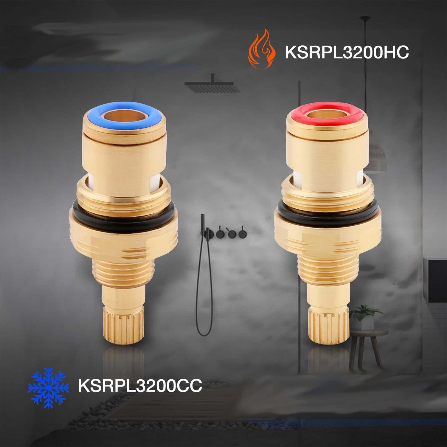 Brass Ceramic Valve Cartridge Set For CC Basin Faucet Cold Hot Ceramic Cartridge