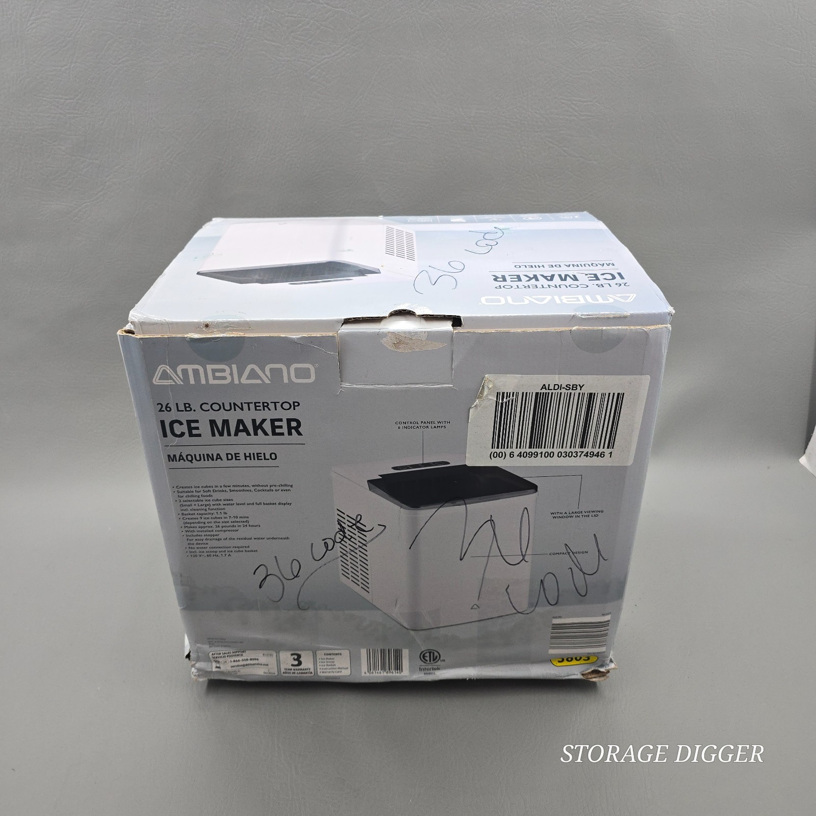 2024 Ambiano 26 lb. Countertop Ice Maker, Model GT-EWM-04-US, Made in China