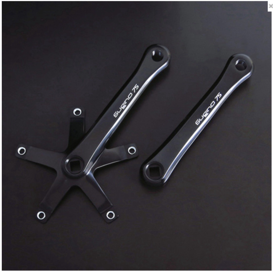 NIB Sugino SG75 Crankset 165mm 144bcd w/ Chainring Bolts Black *Track* NJS