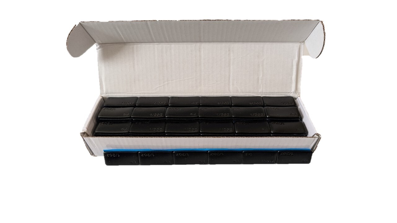 1/2oz, 0.5oz, Low Profile, Black, Adhesive Stick On Wheel Weights 36PCS