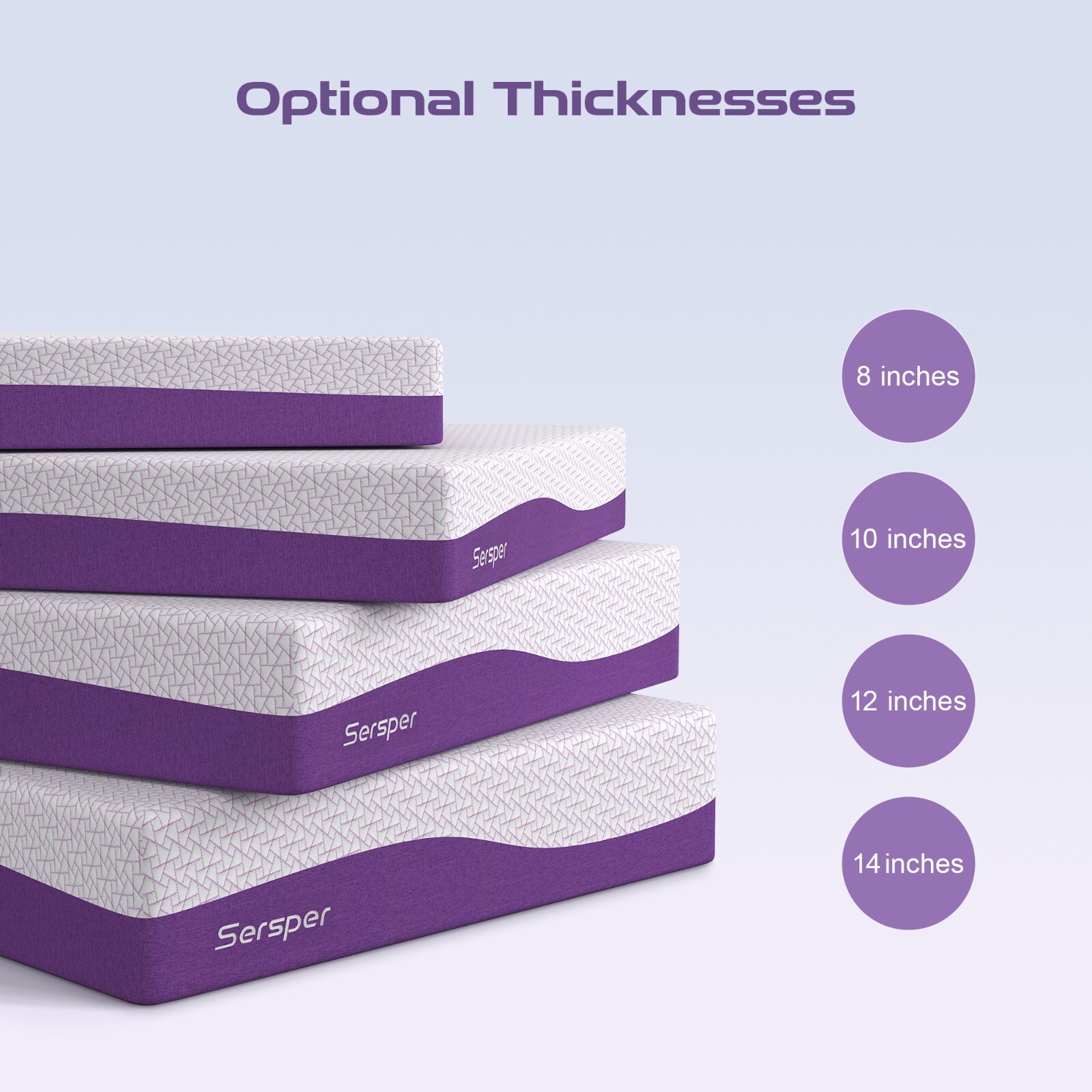 8/10/12/14Inch Gel Infused Memory Foam Twin XL Full Queen King Mattress in a Box