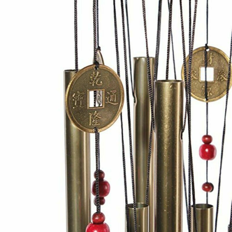 Large Wind Chimes 4 Tube 5 Bells Metal Church Bell Alloy Outdoor Garden Decor