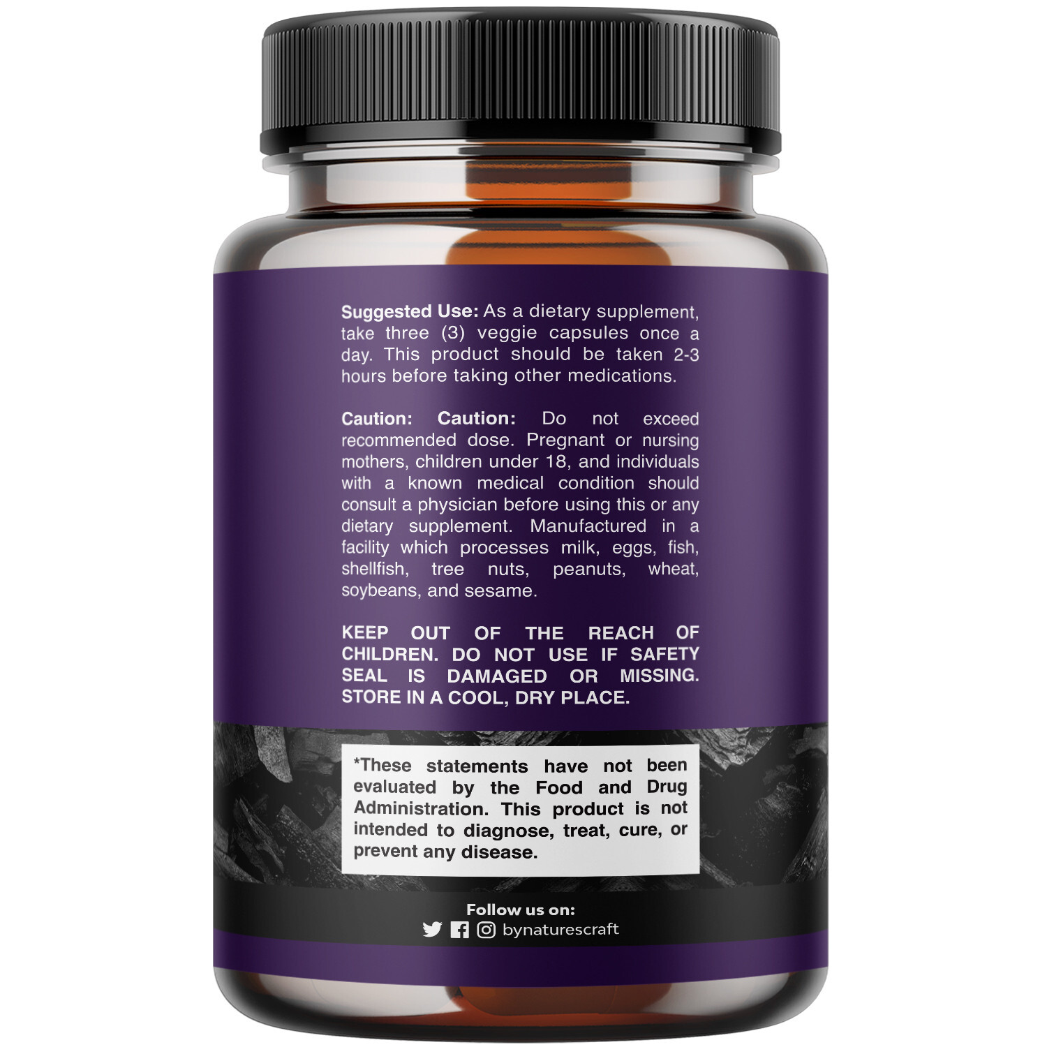Cleanse and Detox Activated Charcoal Capsules - Purifying Detox Pills