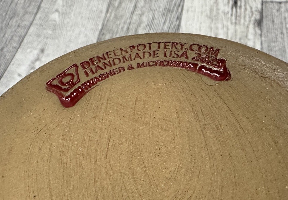 SNAP-ON TOOLS Handmade DENEEN POTTERY USA Red Drip Glaze COFFEE Drink MUG Cup