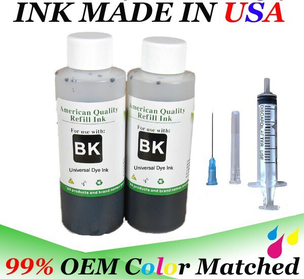 200ml bulk refill ink black for hp dell canon brother lexmark printer
