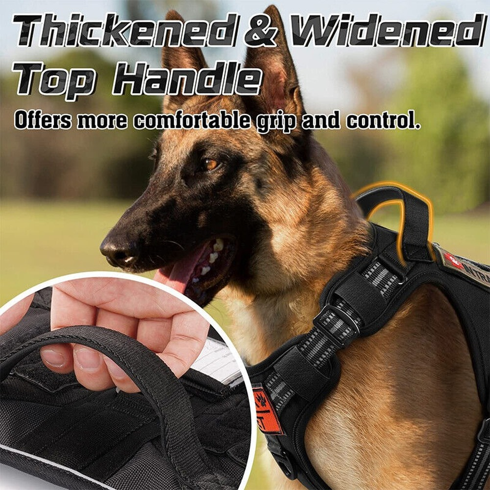 rabbitgoo Military Tactical No Pull Dog Harness with Handle Adjustable Training