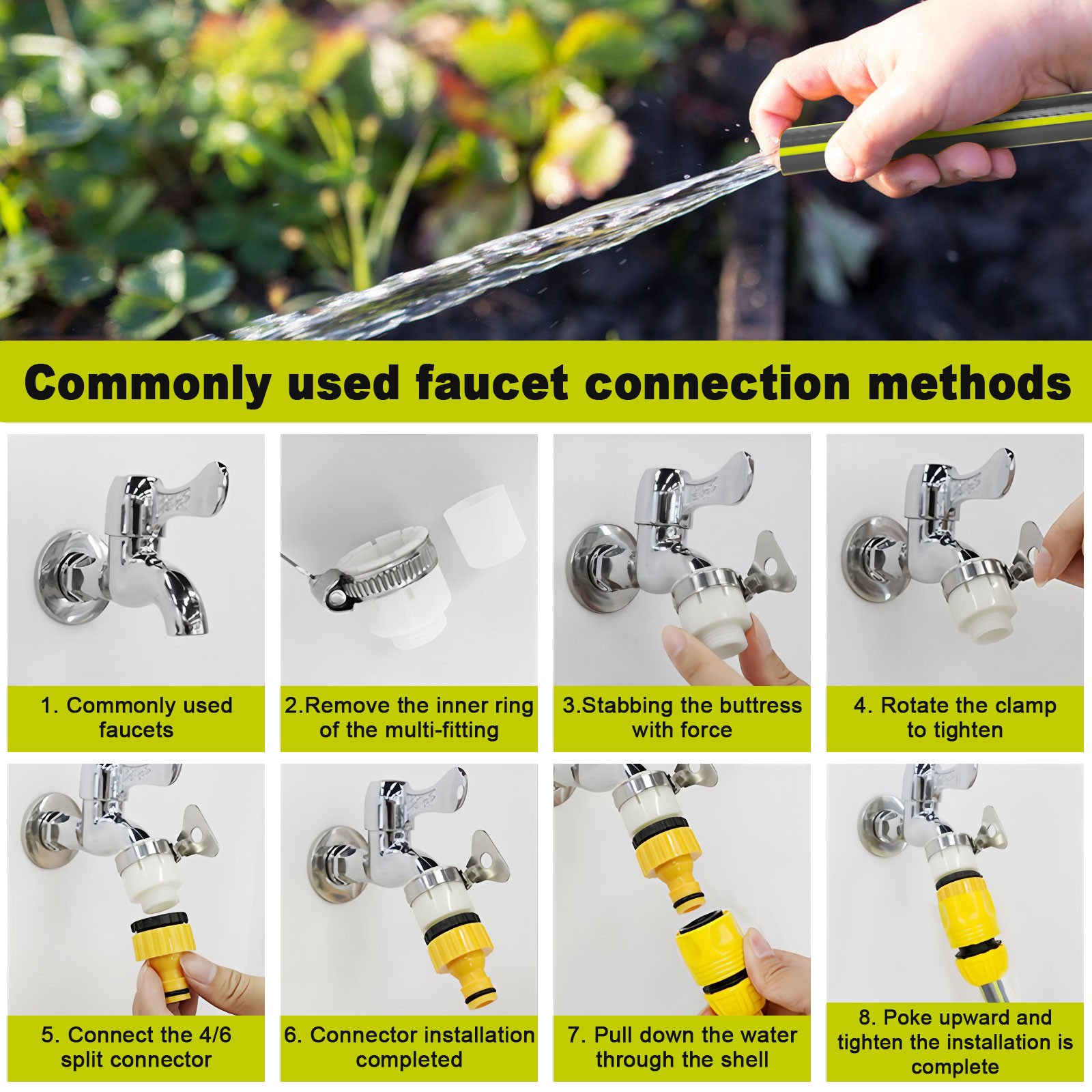 30/50/75/100/160FT Premium 1/2' Rubber Garden Hose Heavy Duty Water Hose Sprayer