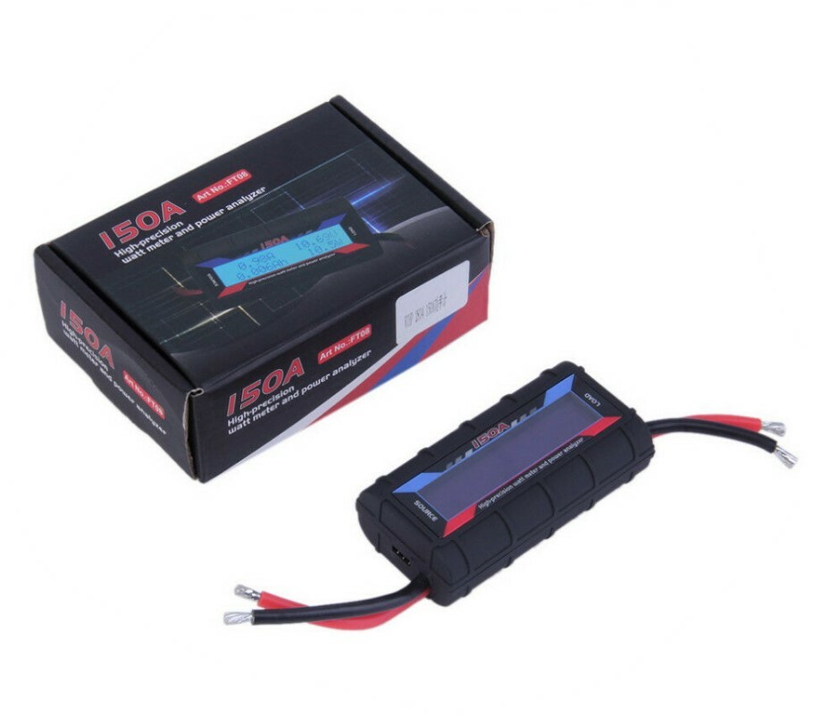 150 AMP WATT METER WITH SPECIAL HEAVY 12 AWG WIRE SOLAR DC INLINE