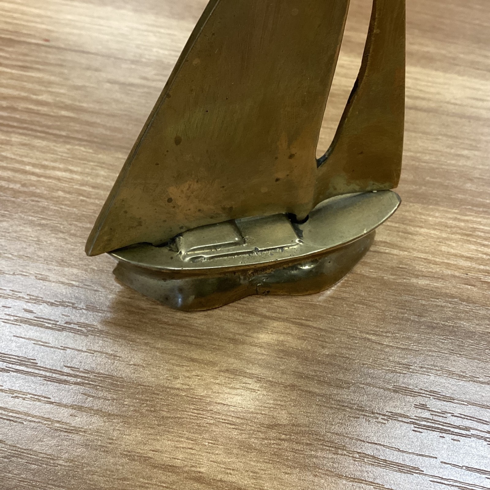 Vintage Decorative Collectible Solid Brass Sail Boat Figurine Sculpture