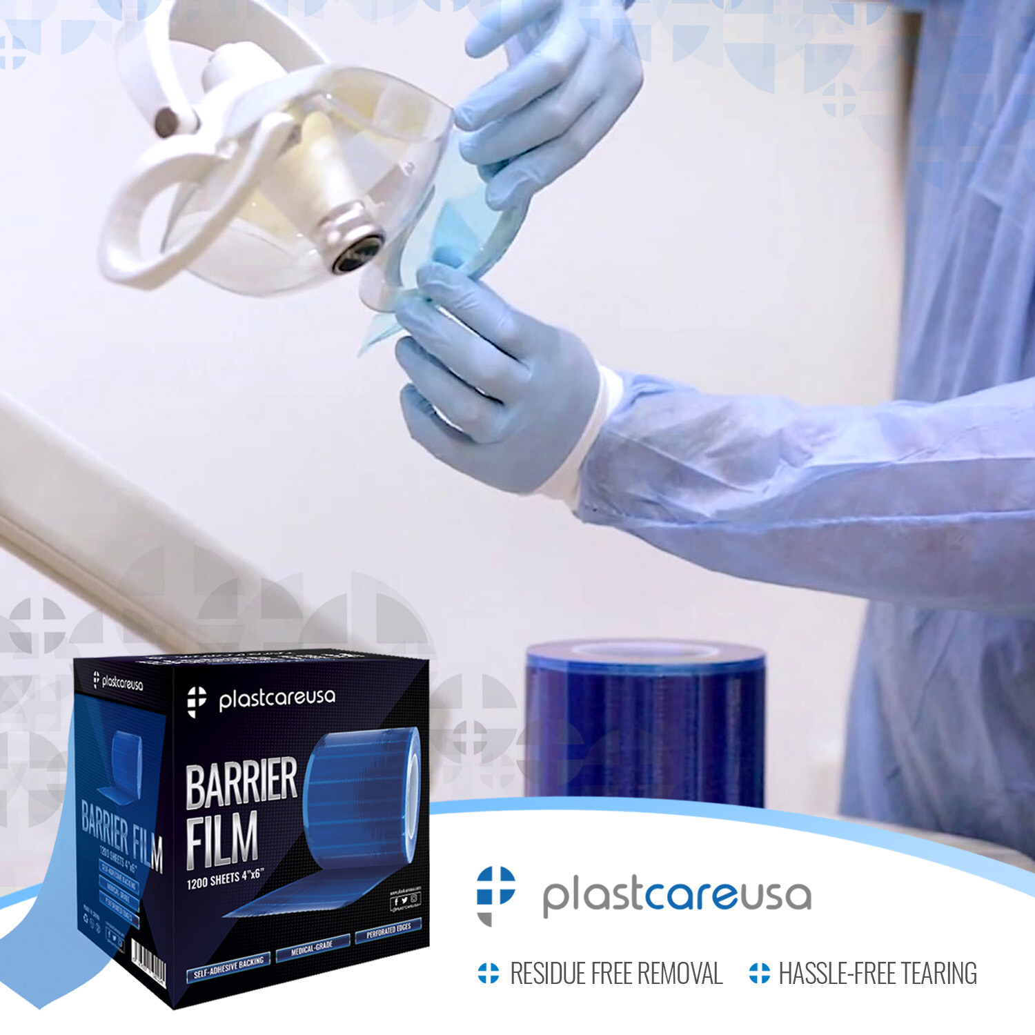 Blue Barrier Film, Plastic Sheets, Tape for Dental Tattoo Medical Adhesive Roll