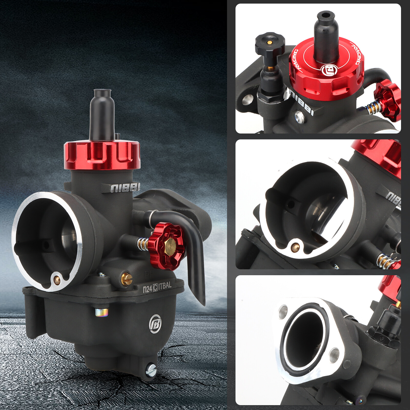 NIBBI PE 24mm Flange Racing Carburetor Fits HONDA XR100 81-84 XR100R 85-04 Carb