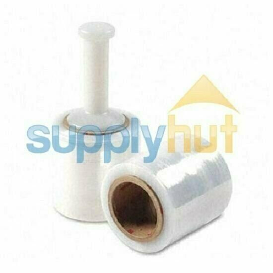 5" in. x 1000FT 80 Gauge 12 Rolls Stretch Shrink Film Hand Wrap + Handle