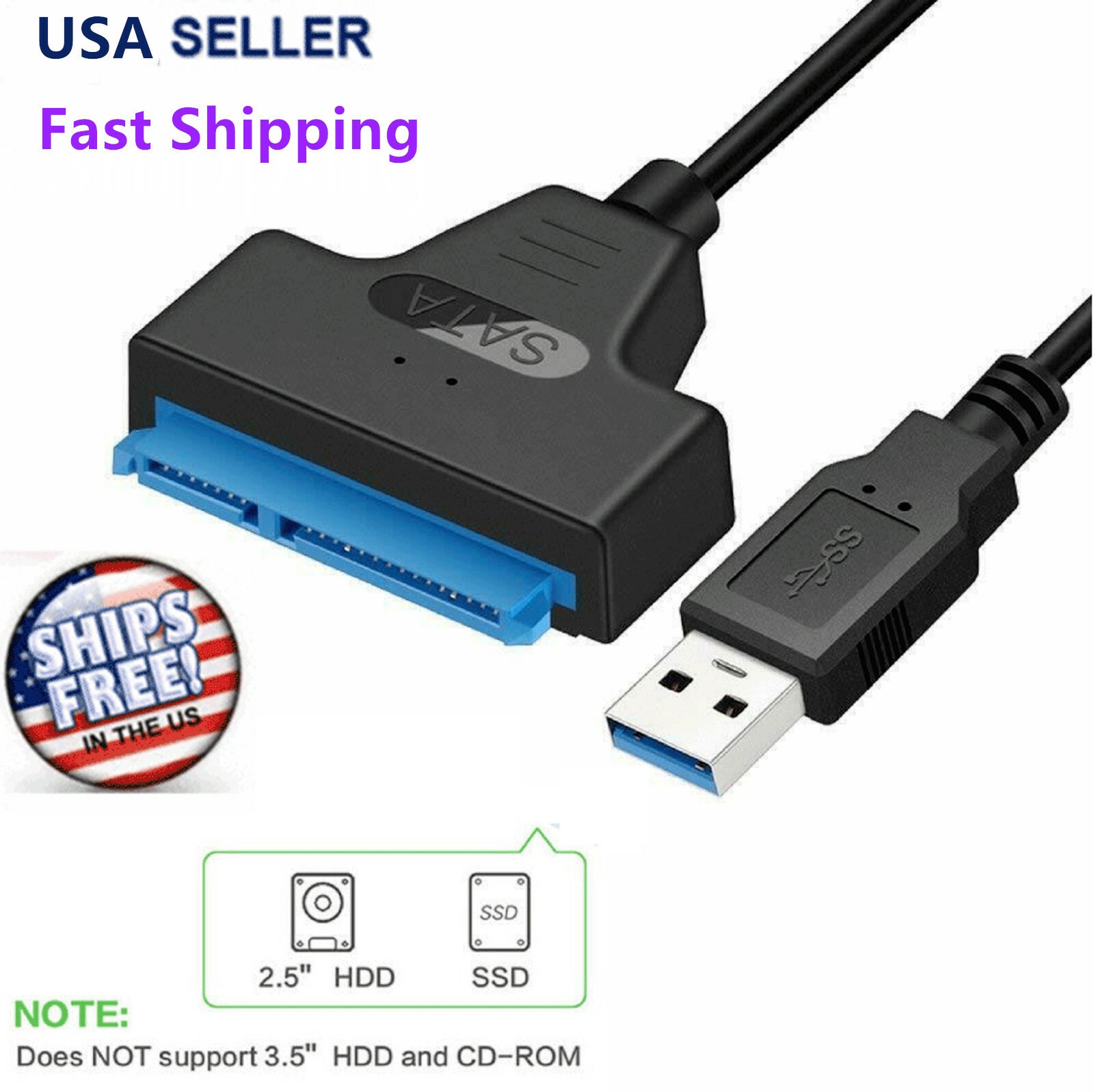 USB 3.0 to 2.5" SSD SATA III Hard Drive Adapter Cable UASP SATA HDD to USB 3.0