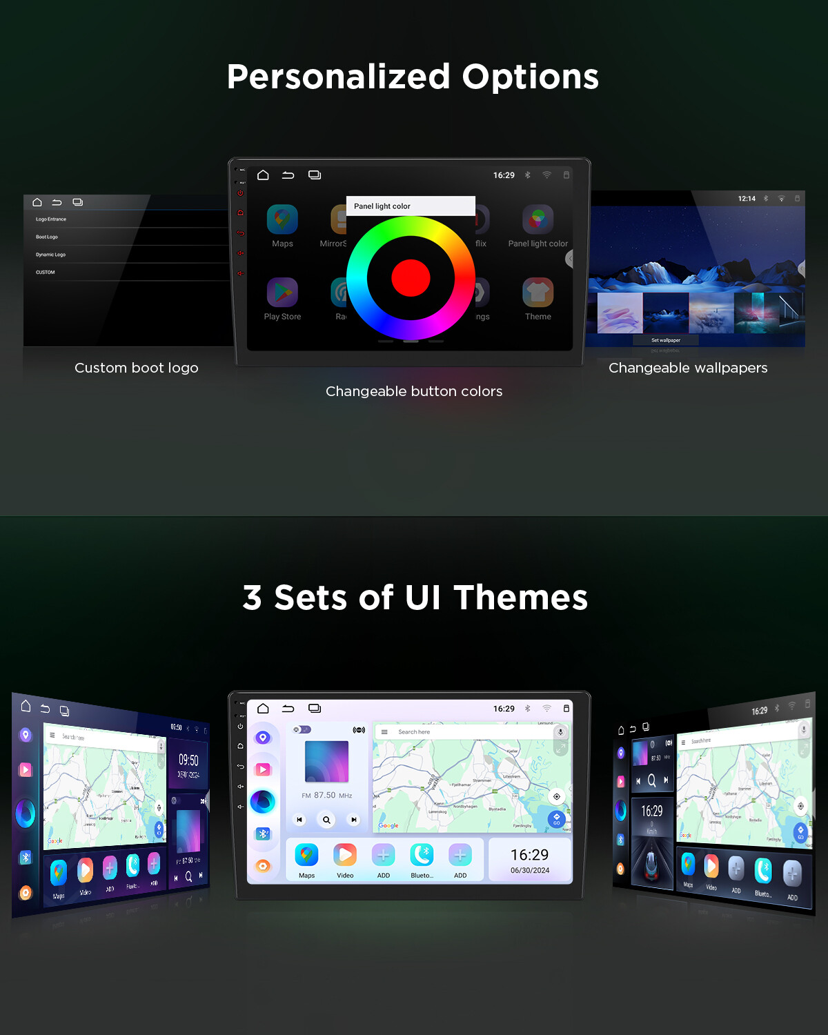 OBD2+In Dash Universal Double 2DIN 10.1" Car GPS Android 13 Stereo Radio CarPlay