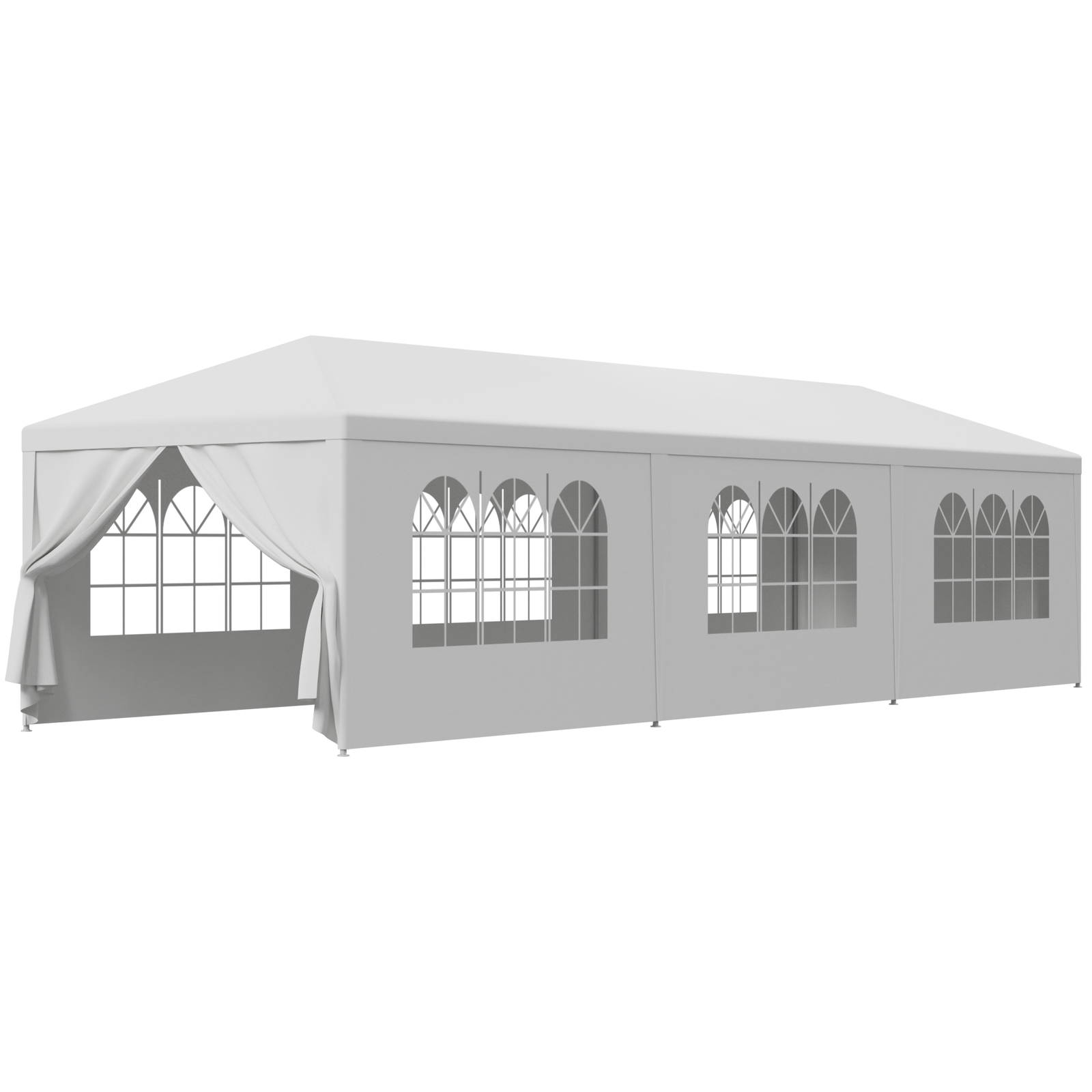 2PCS 10'x30' White Outdoor Gazebo Canopy Wedding Party Tent 8 Removable Walls
