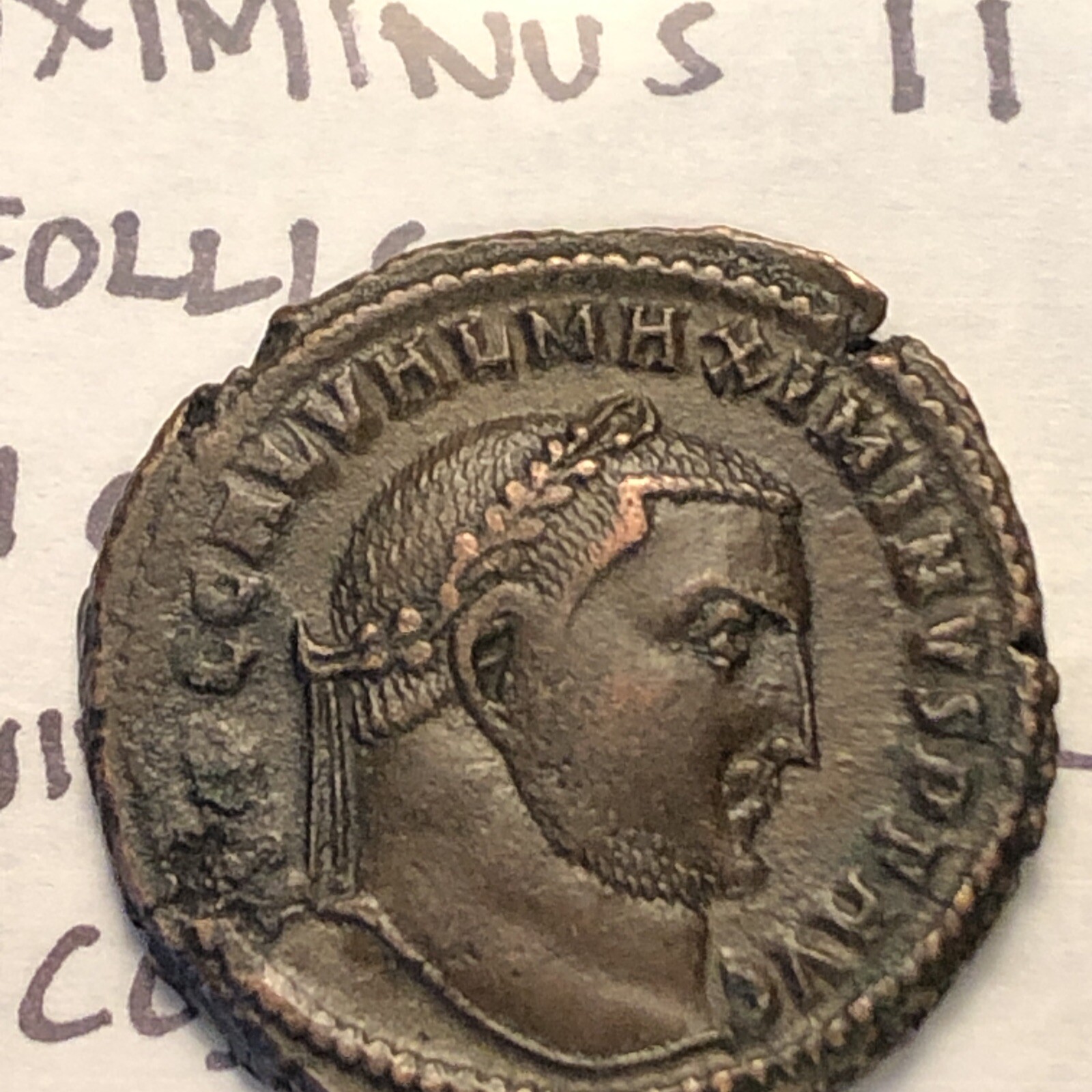 ancient rome Maximinus II Ad 310-313 Ae Follis rev genius high grade nice