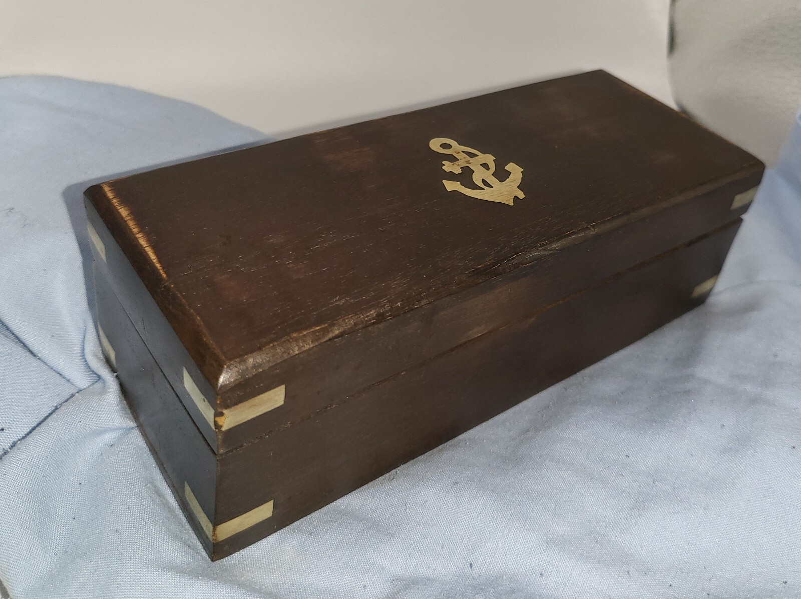 Vintage Telescope Antique Astronomy Space Stars Old Gold Lustre Wooden Box Retro