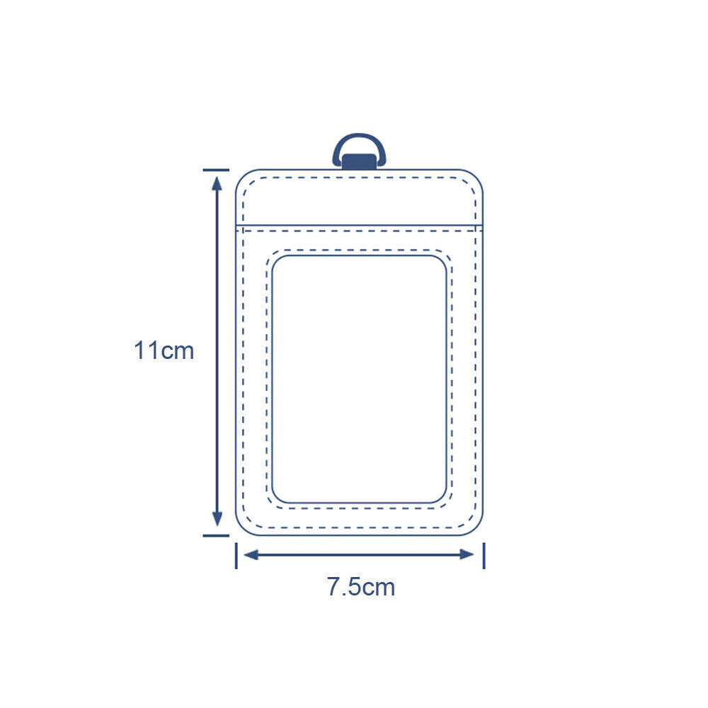 ID Badge Card Holder Pu Leather Vertical Clip Neck Strap Lanyard Necklace Case