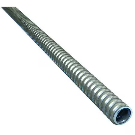 Flexible Metallic Conduit, 1-1/4 In Trade Size, 50 Ft, Steel, Galvanized, Gray,